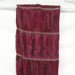 PASSIGATTI | OS - one size | Elegant Burgundy Fringed Scarf | Gold Stripes